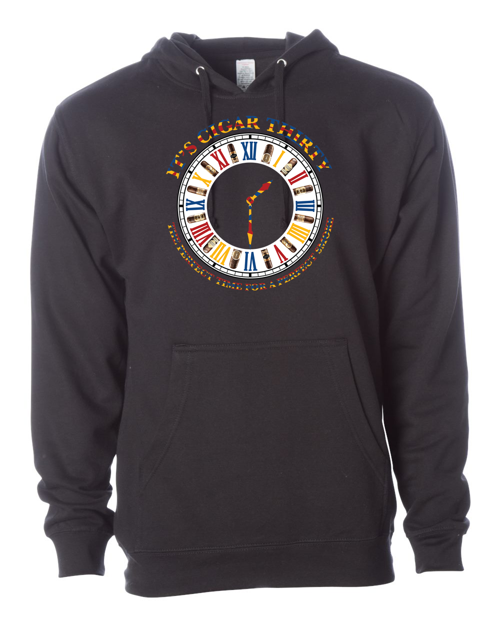 IT'S CIGAR THIRTY BLACK WITH MULTICOLOR CLOCK SWEATSHIRT