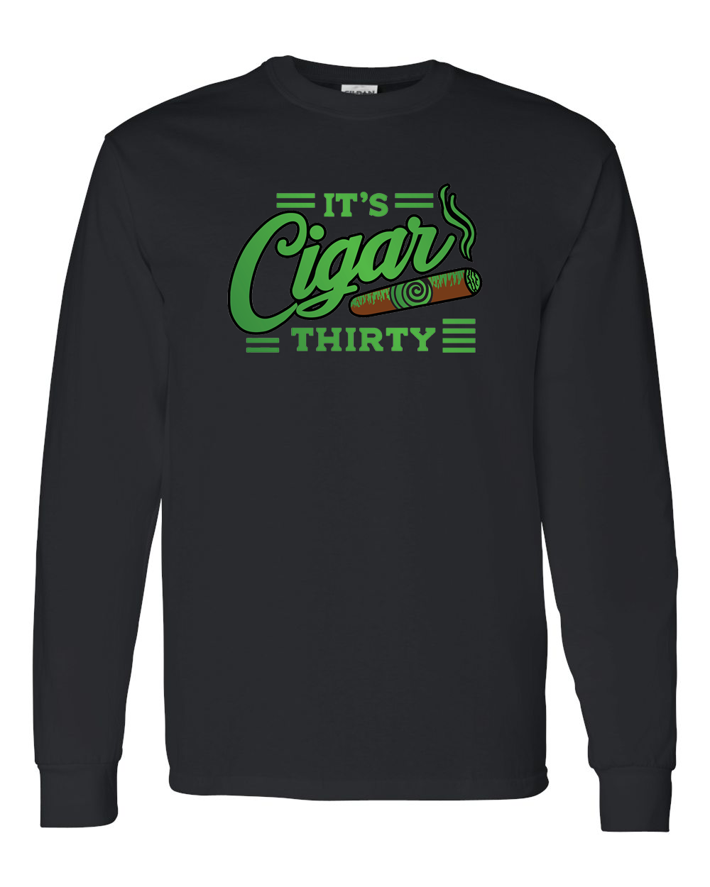 IT'S CIGAR THIRTY BLACK WITH GREEN LONG SLEEVES