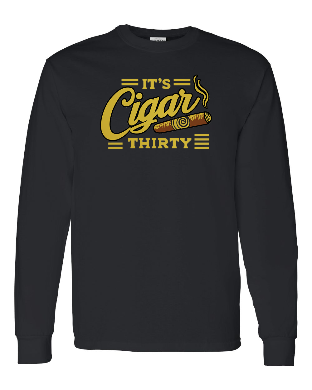 IT'S CIGAR THIRTY BLACK WITH OLD GOLD LONG SLEEVES