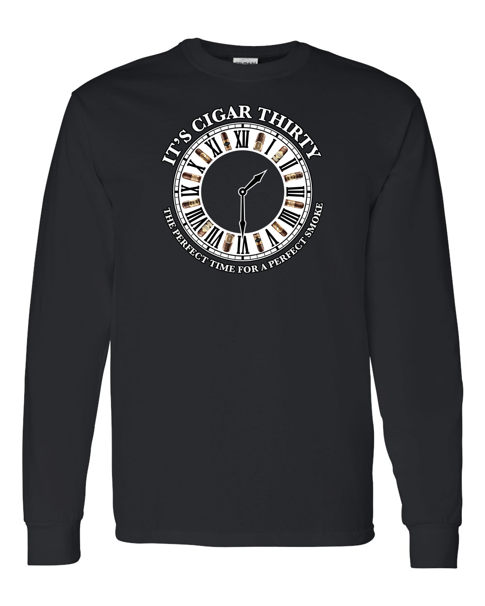 IT'S CIGAR THIRTY BLACK WITH WHITE LONG SLEEVES