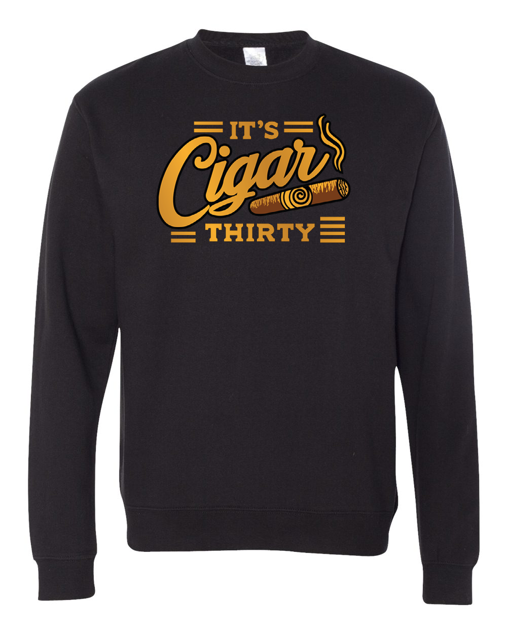 IT'S CIGAR THIRTY BLACK & BLACK CREWNECK SWEATSHIRT