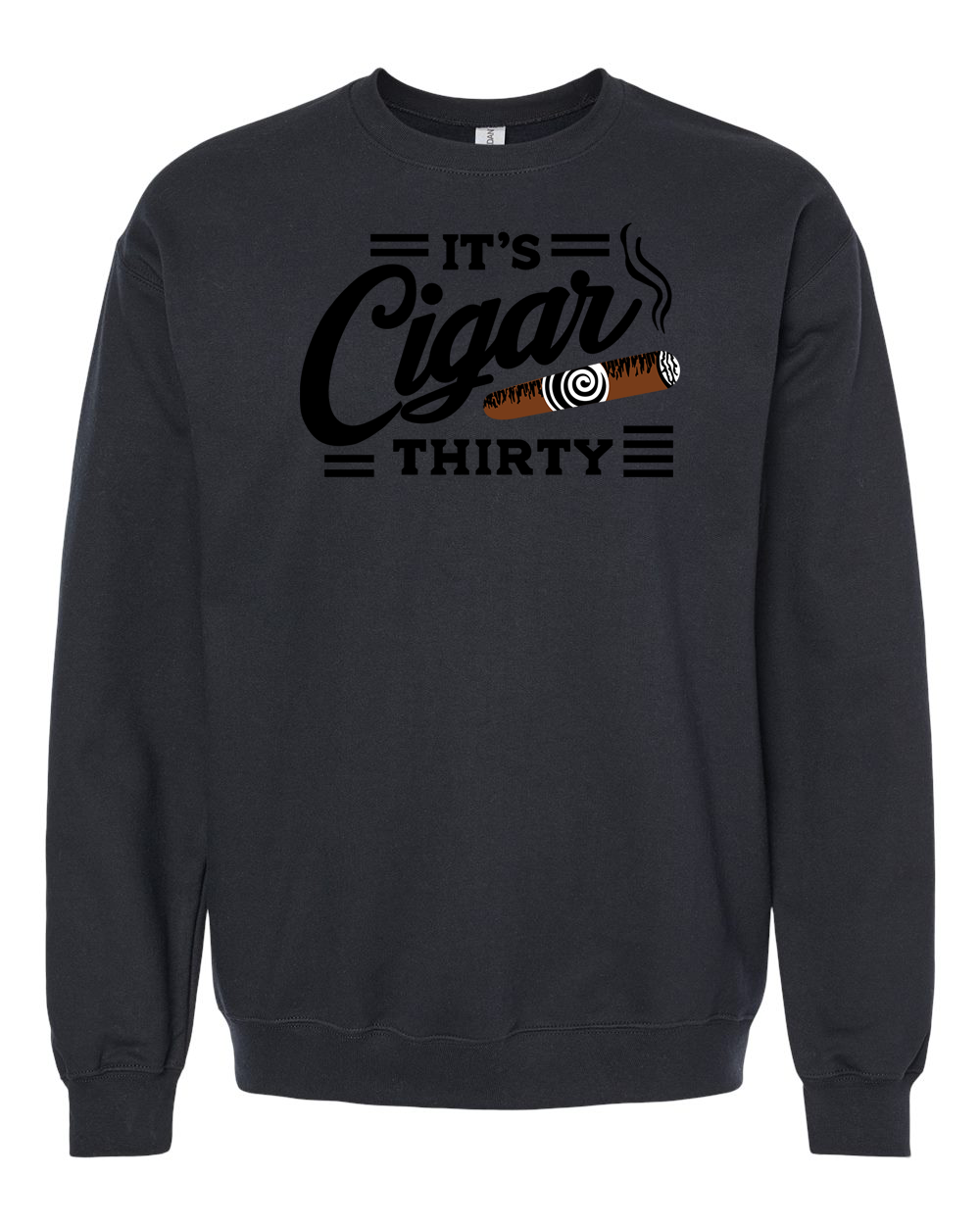 IT'S CIGAR THIRTY BLACK & BLACK CREWNECK SWEATSHIRT