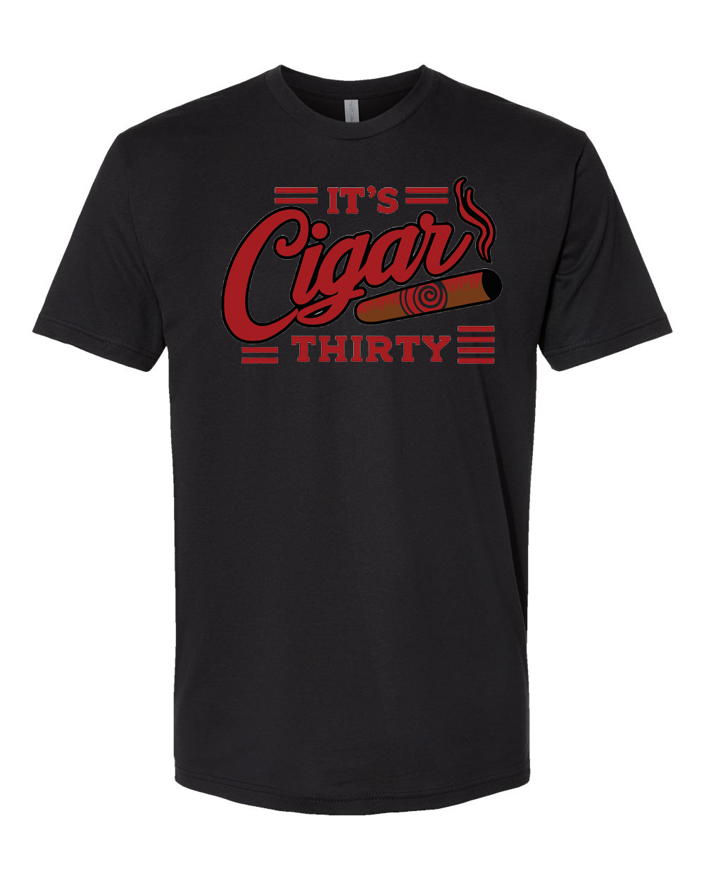 IT'S CIGAR THIRTY BLACK WITH RED  T-SHIRT
