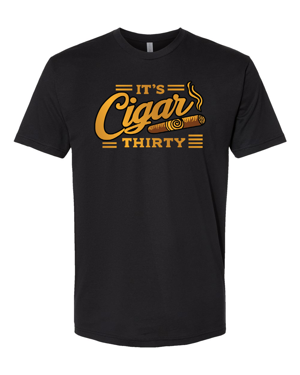 IT'S CIGAR THIRTY  BLACK WITH GOLD T-SHIRT