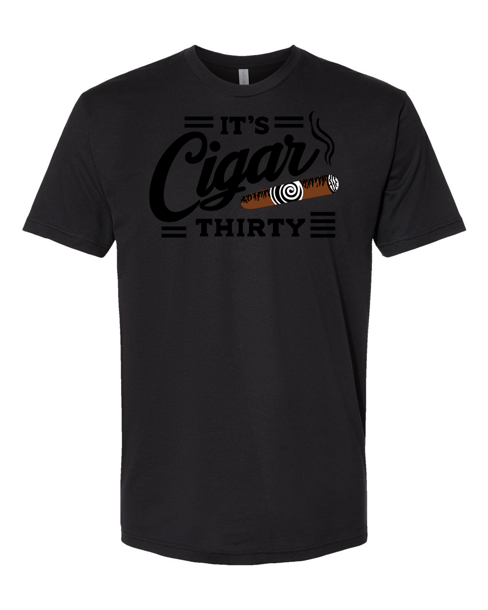 IT'S CIGAR THIRTY BLACK & BLACK T-SHIRT