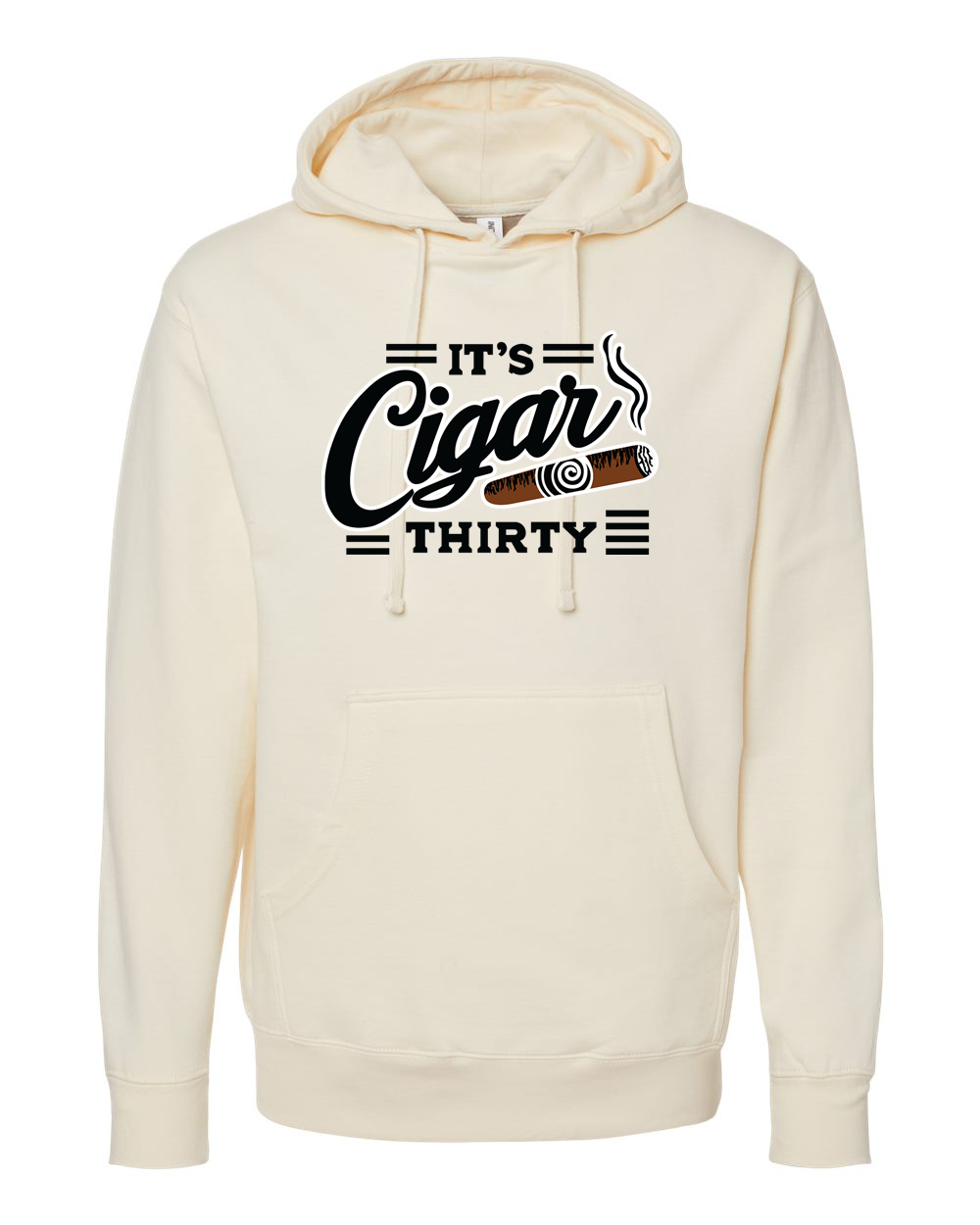 IT'S CIGAR THIRTY CREAM WITH BLACK SWEATSHIRT