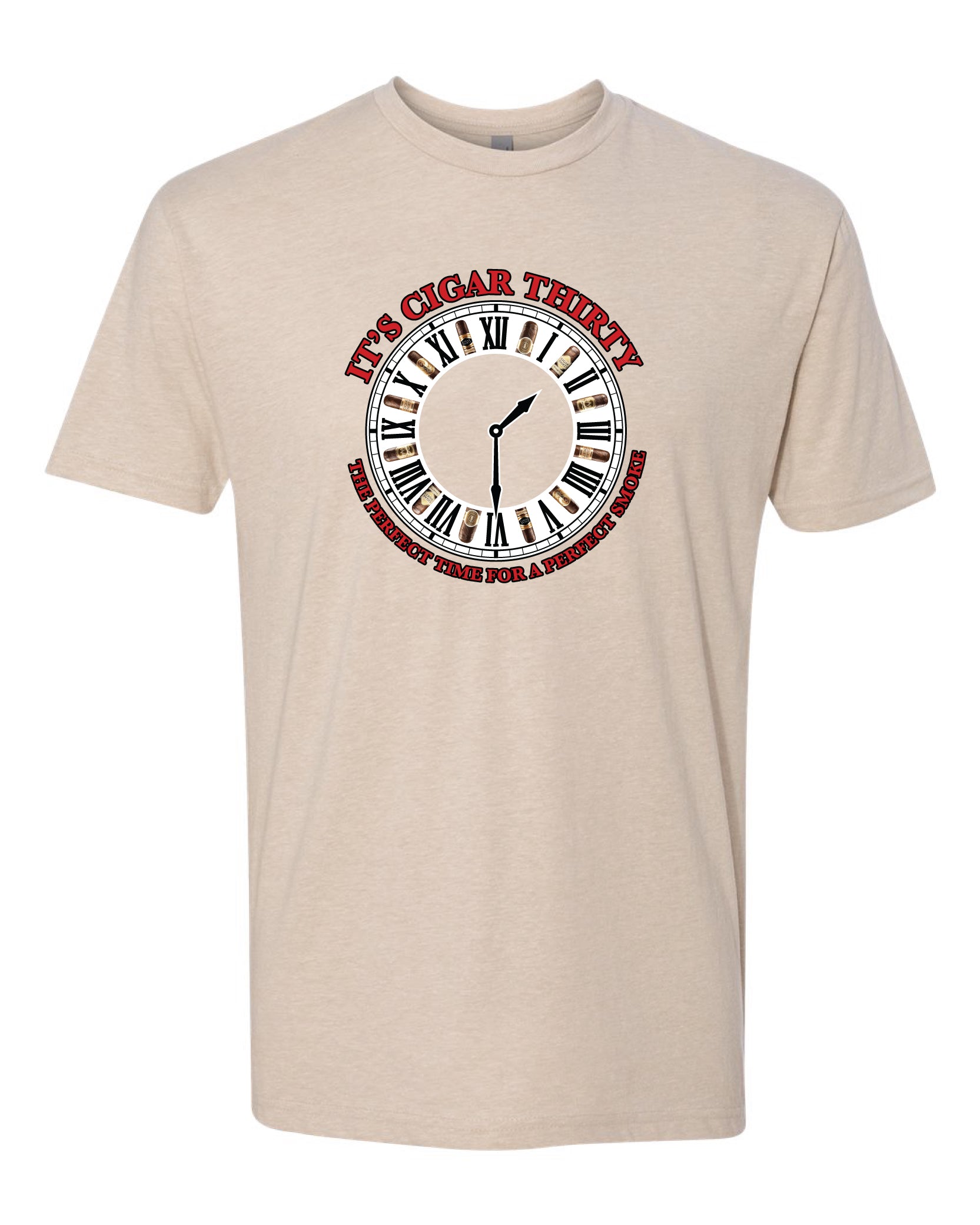 IT'S CIGAR THIRTY CREAM WITH RED T-SHIRT