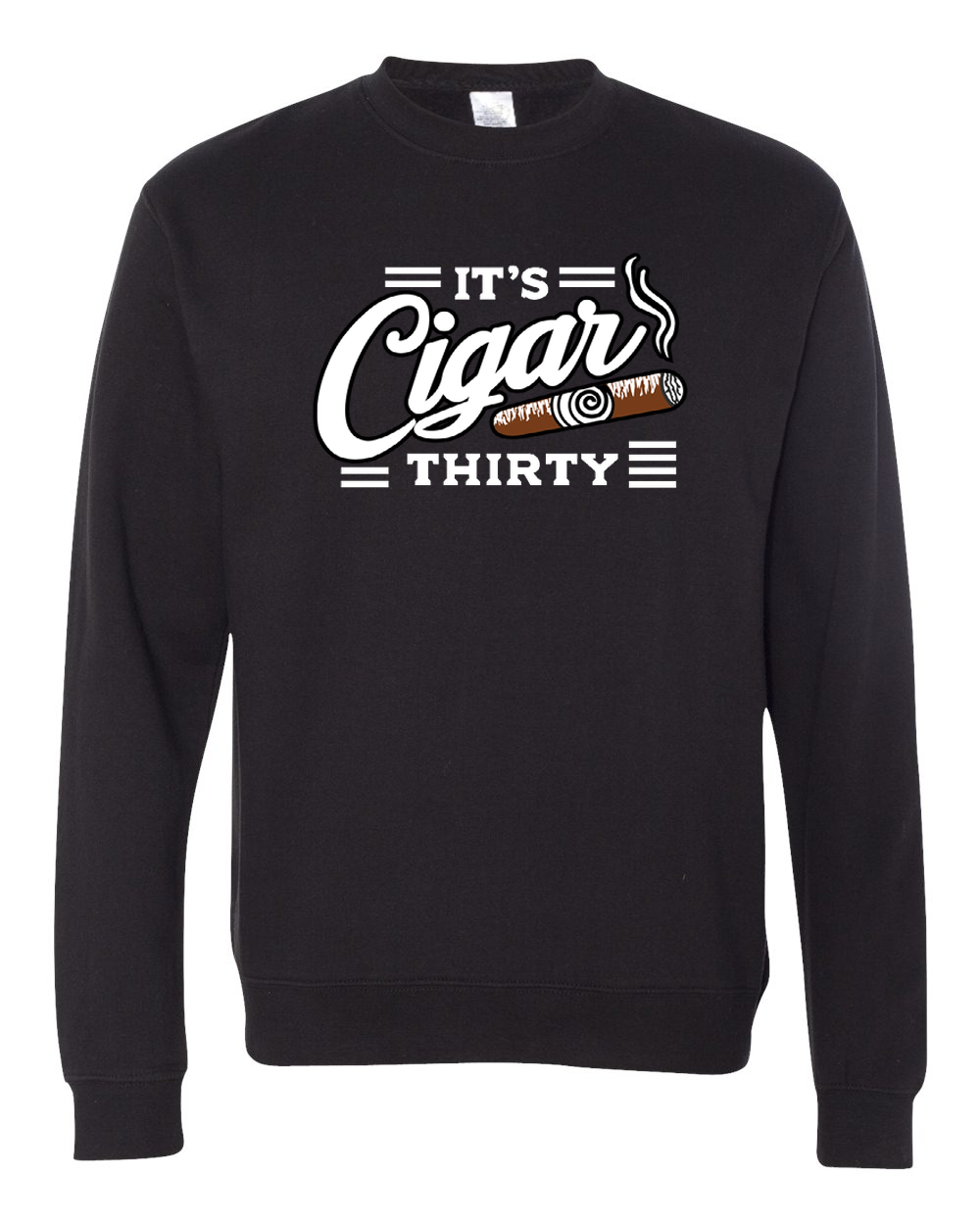 IT'S CIGAR THIRTY BLACK & WHITE CREWNECK SWEATSHIRT