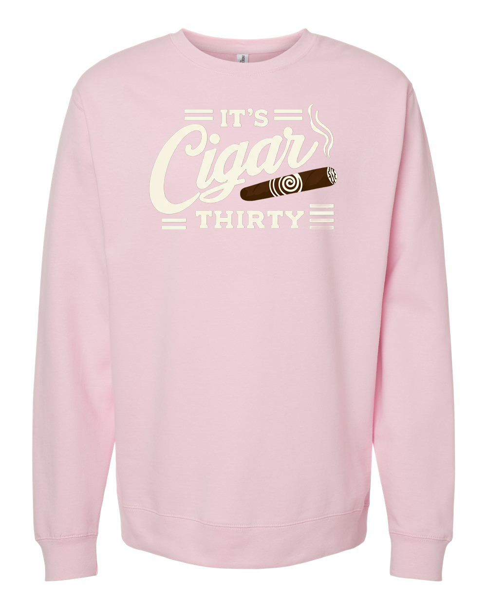 IT'S CIGAR THIRTY PINK & CREAM CREWNECK SWEATSHIRT