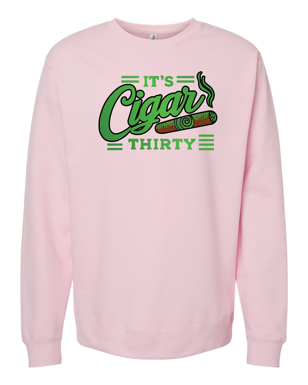 IT'S CIGAR THIRTY PINK & GREEN CREWNECK SWEATSHIRT