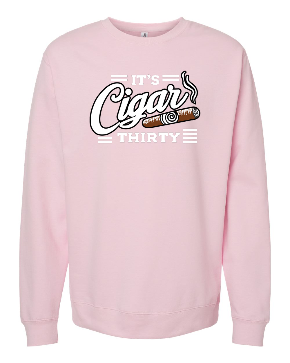 IT'S CIGAR THIRTY PINK & WHITE CREWNECK SWEATSHIRT