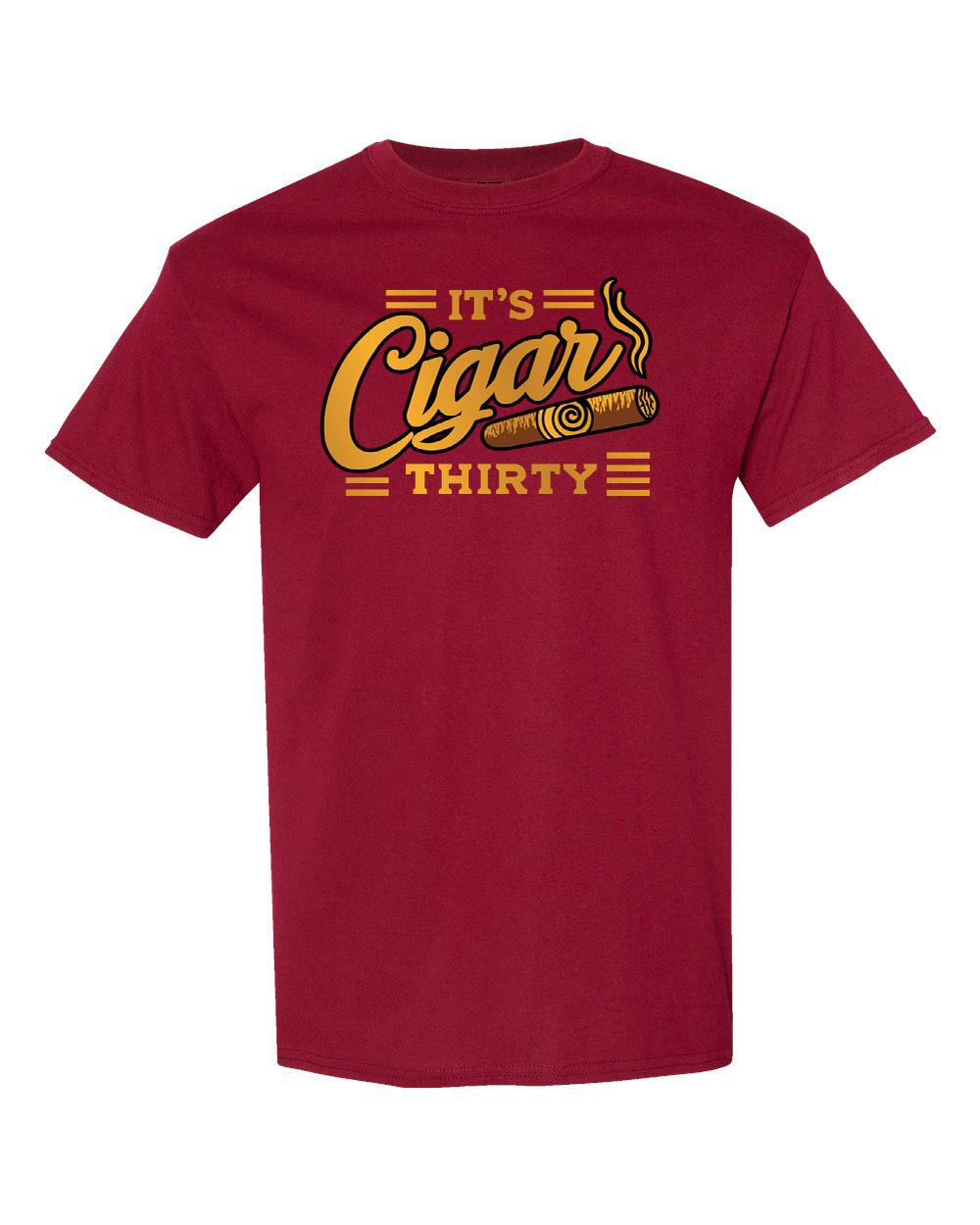 IT'S CIGAR THIRTY  GARNET WITH GOLD T-SHIRT