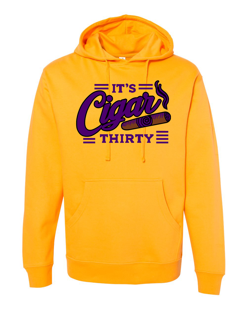 IT'S CIGAR THIRTY GOLD WITH PURPLE SWEATSHIRT