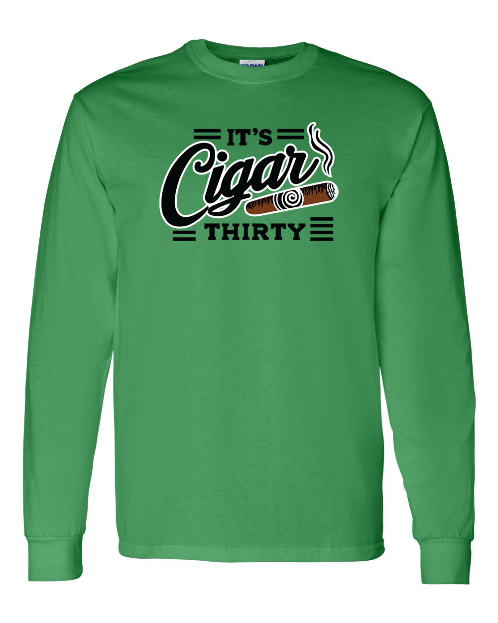 IT'S CIGAR THIRTY GREEN WITH BLACK LONG SLEEVES