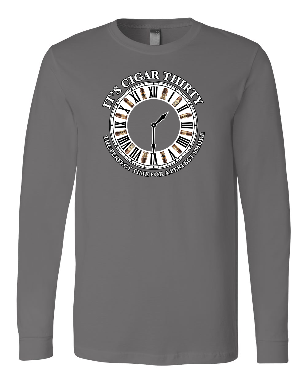IT'S CIGAR THIRTY GRAY WITH WHITE LONG SLEEVES