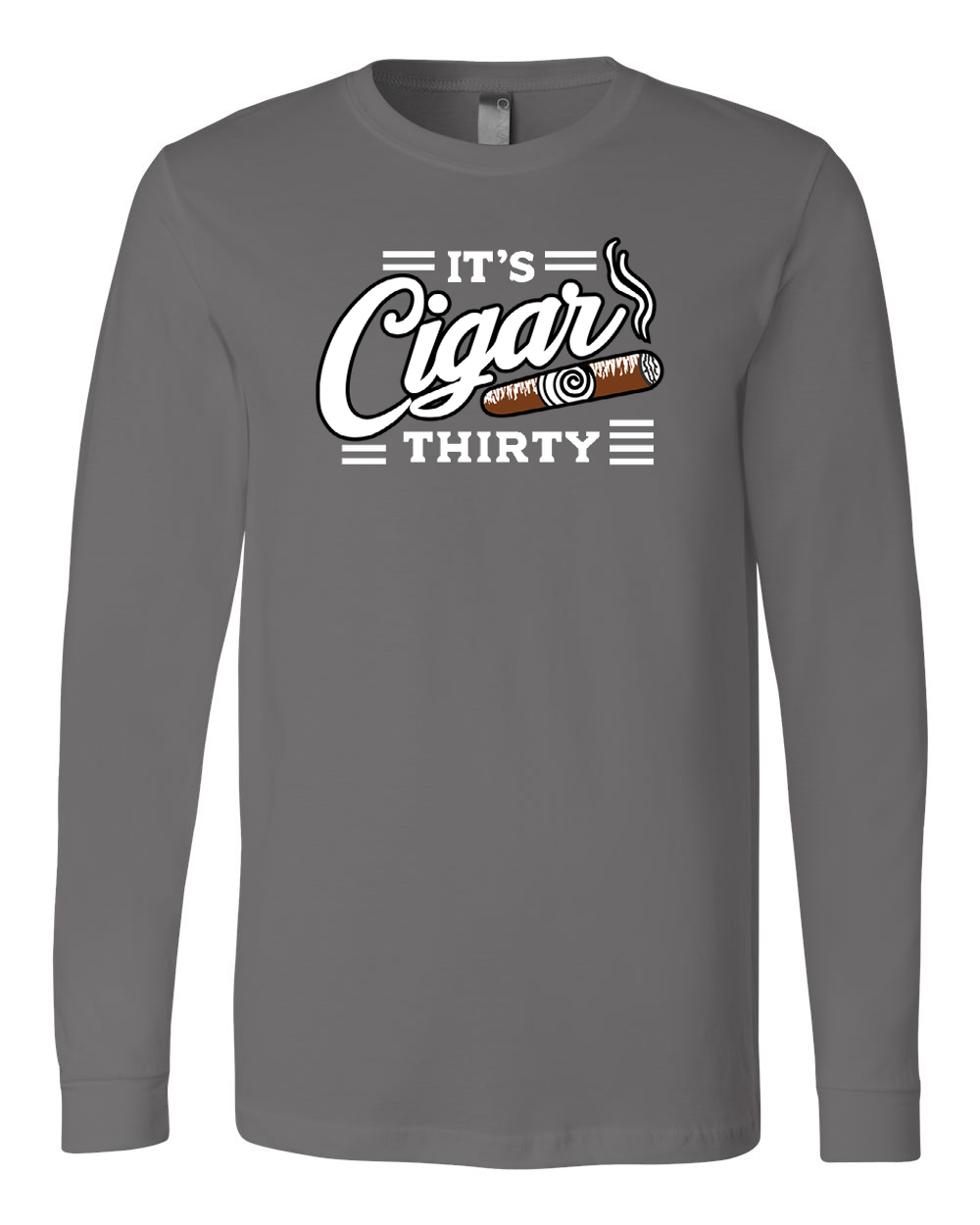 IT'S CIGAR THIRTY GRAY & WHITE LONG SLEEVE SHIRT