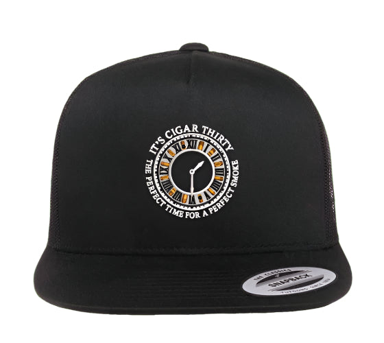 IT'S CIGAR THIRTY BLACK FLAT BILL SNAPBACK HAT