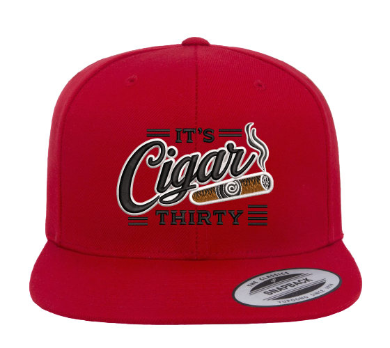IT'S CIGAR THIRTY RED/BLACK FLAT BILL SNAPBACK