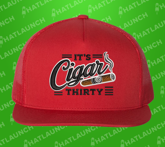 IT'S CIGAR THIRTY RED/BLACK FLAT BILL TRUCKER SNAPBACK