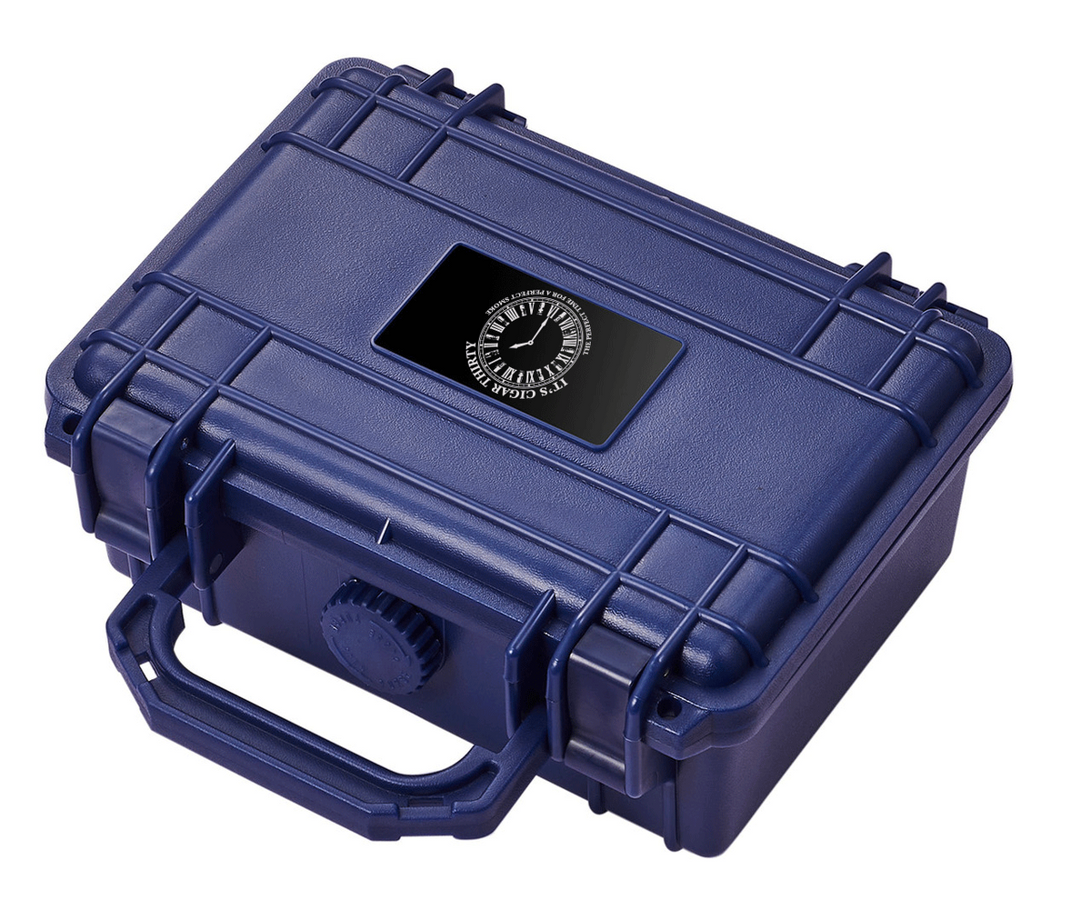 IT'S CIGAR THIRTY BLUE 15 CIGAR TRAVEL HUMIDOR