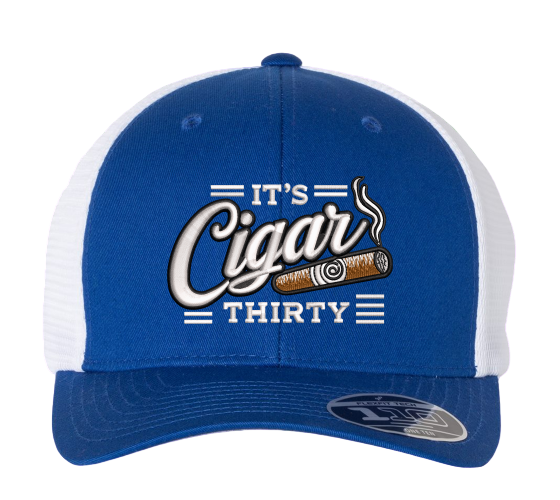 IT'S CIGAR THIRTY ROYAL & WHITE TRUCKER SNAPBACK