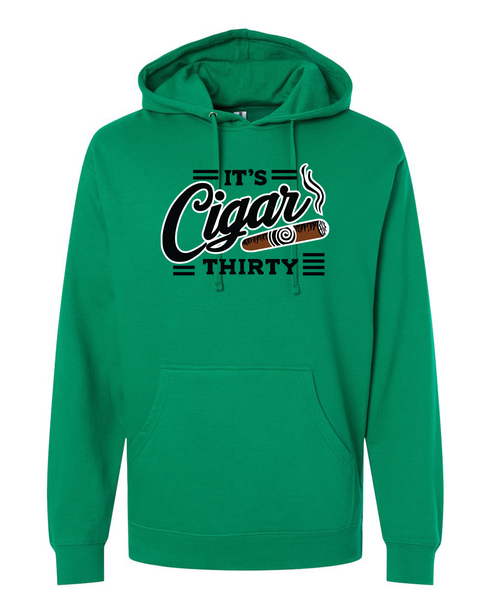 IT'S CIGAR THIRTY GREEN WITH BLACK SWEATSHIRT
