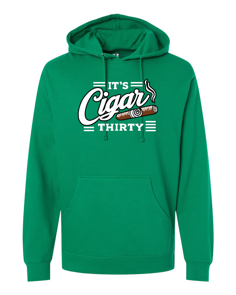 IT'S CIGAR THIRTY GREEN WITH WHITE SWEATSHIRT