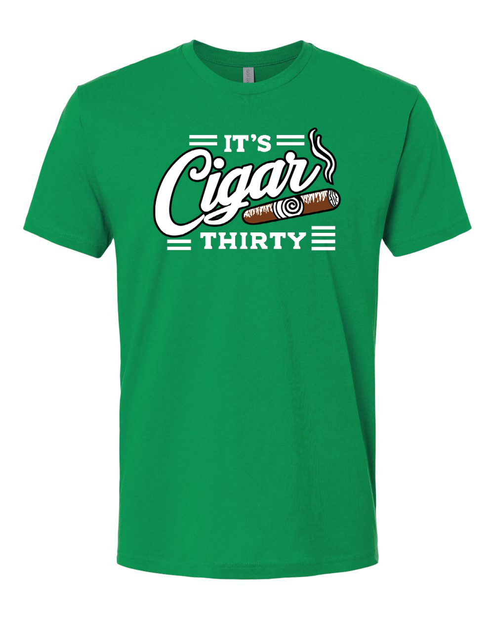 IT'S CIGAR THIRTY GREEN AND WHITE T-SHIRT