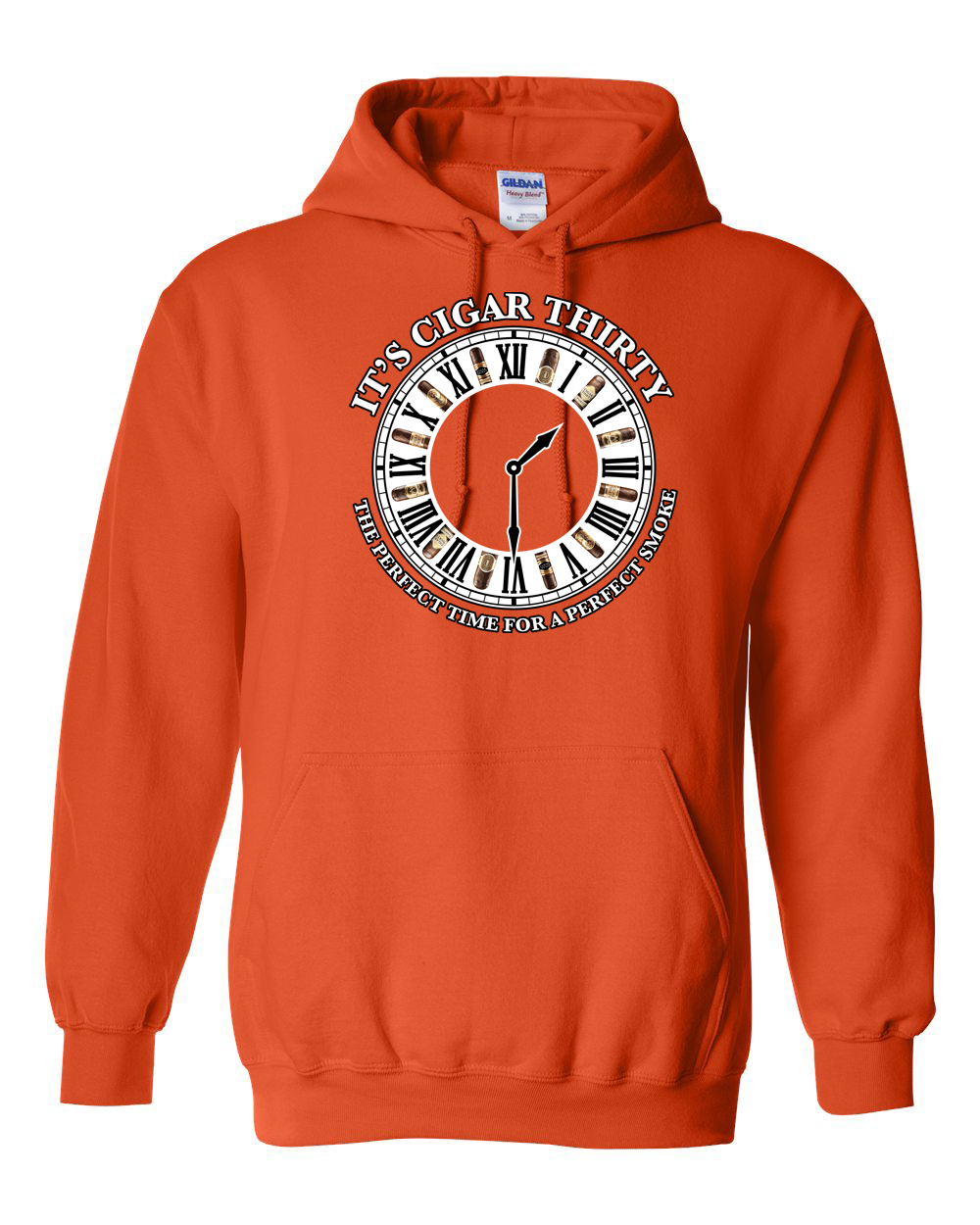 IT'S CIGAR THIRTY ORANGE WITH WHITE CLOCK SWEATSHIRT