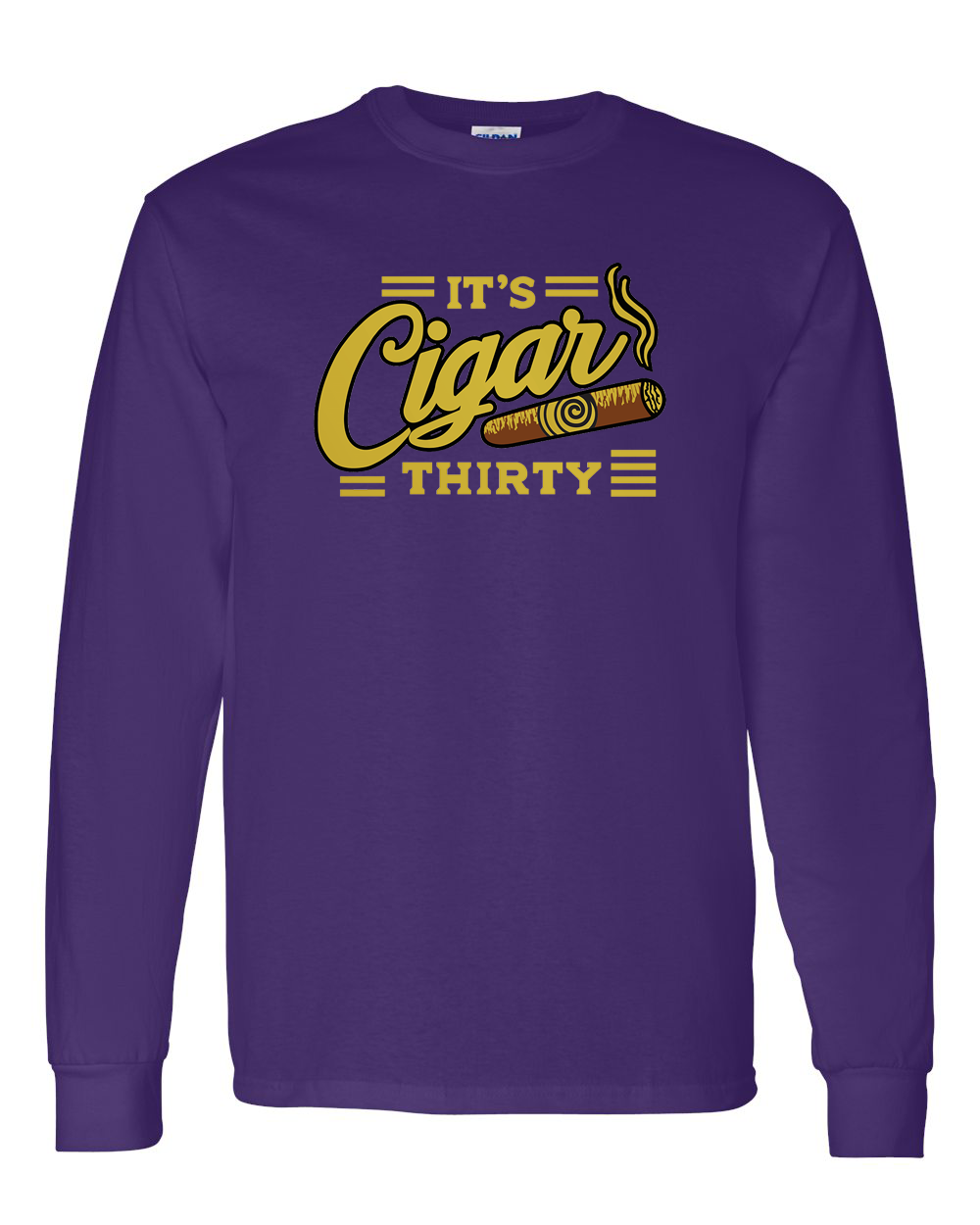IT'S CIGAR THIRTY PURPLE WITH OLD GOLD LONG SLEEVES