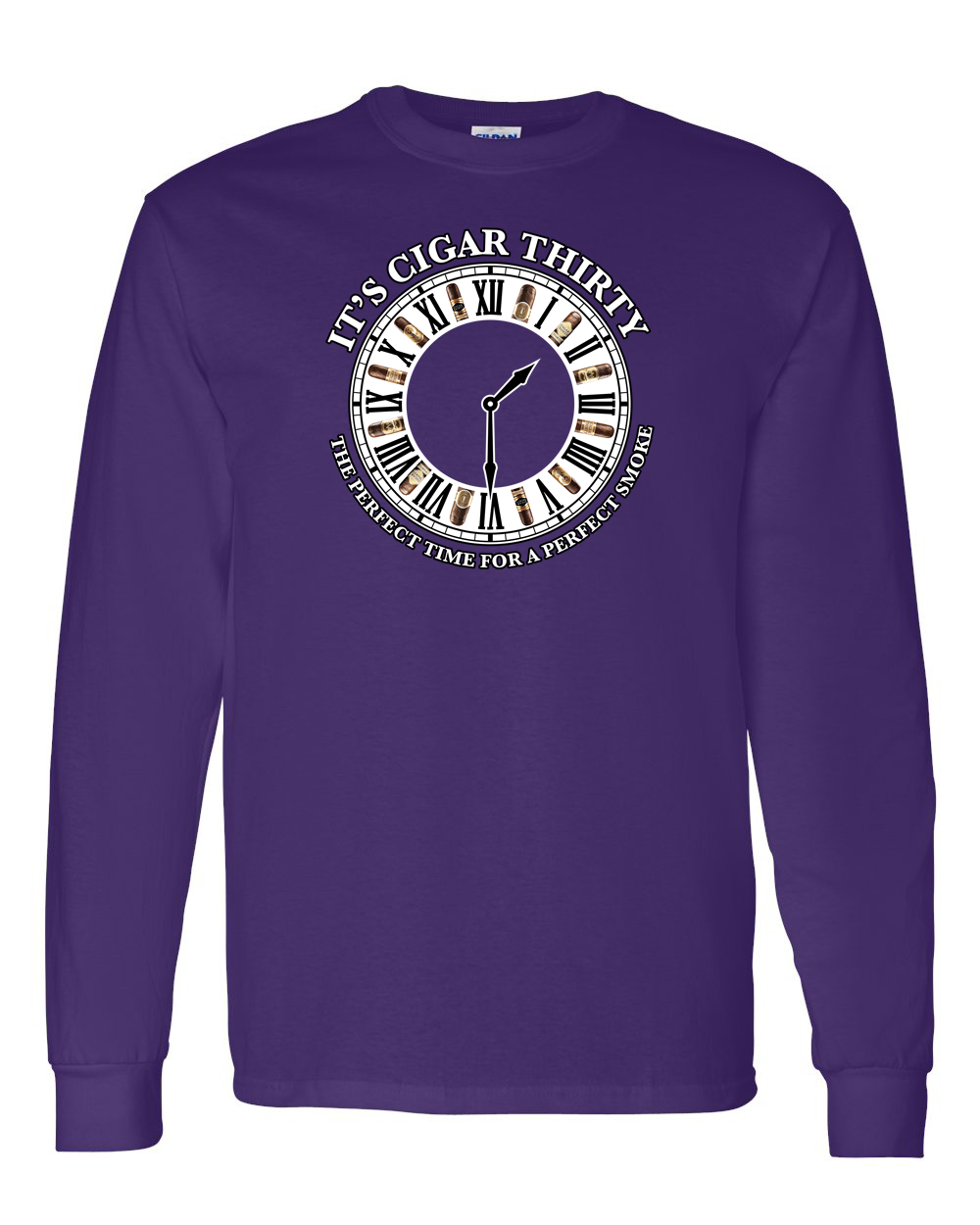IT'S CIGAR THIRTY PURPLE WITH WHITE LONG SLEEVES