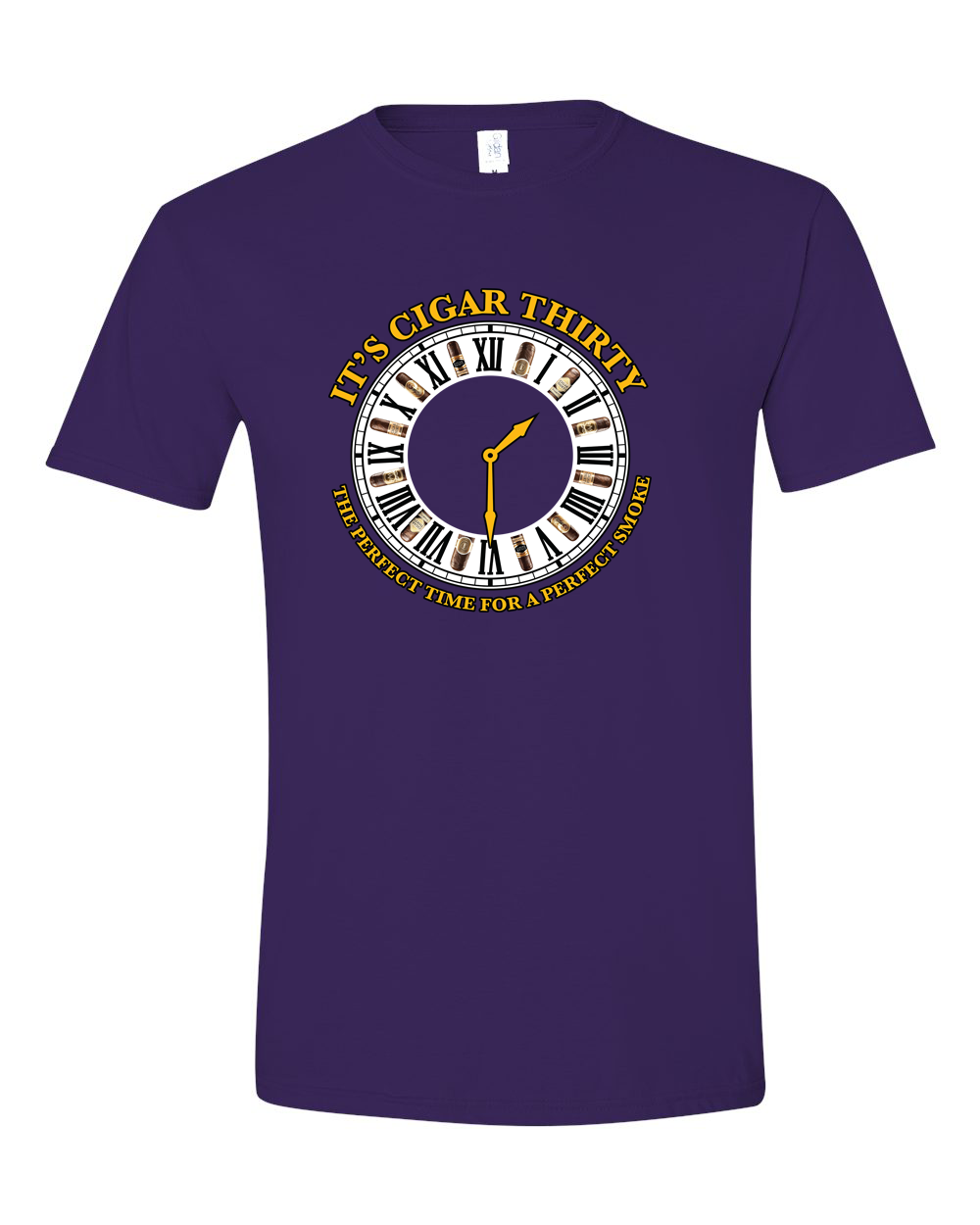 IT'S CIGAR THIRTY PURPLE WITH GOLD T-SHIRT