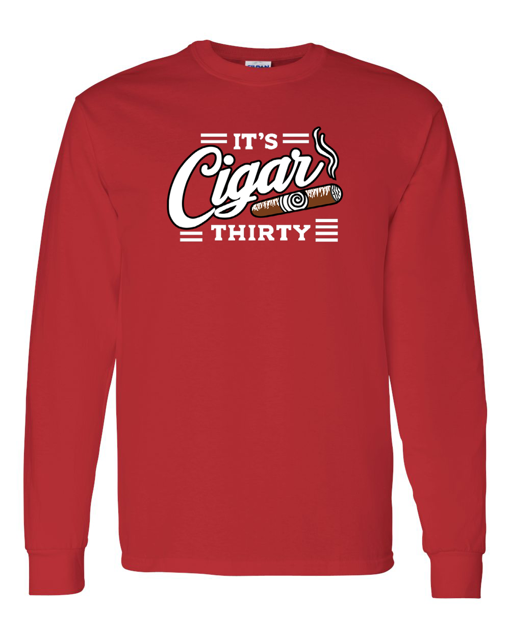 IT'S CIGAR THIRTY RED WITH WHITE LONG SLEEVES