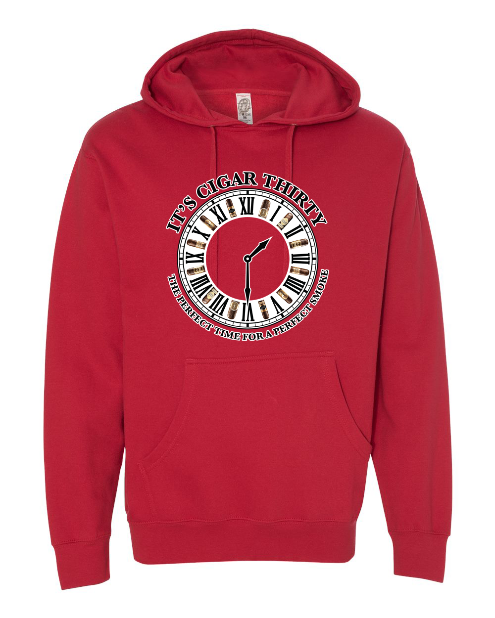 IT'S CIGAR THIRTY RED & BLACK CLOCK HOODED SWEATSHIRT