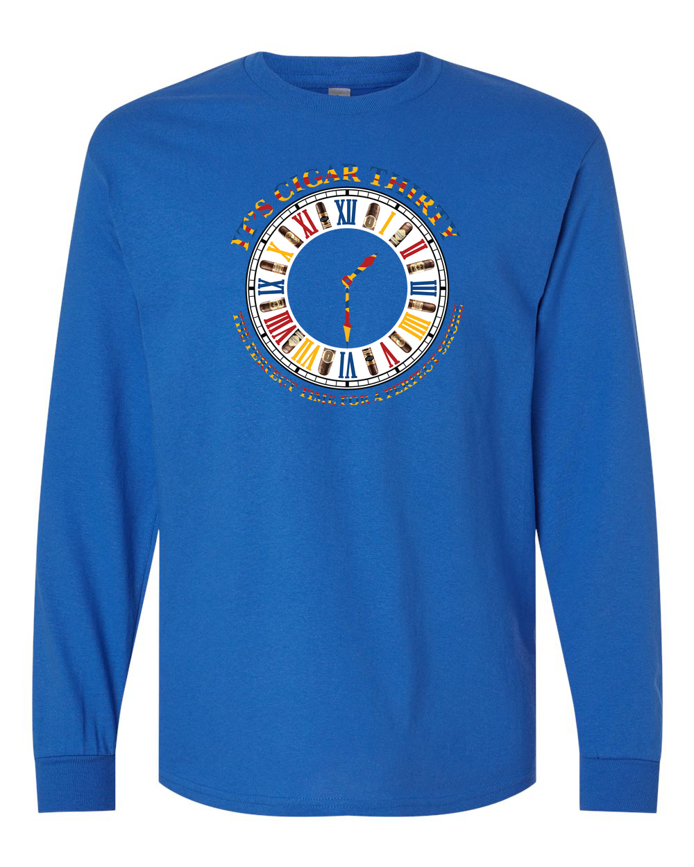 IT'S CIGAR THIRTY ROYAL BLUE MULTICOLOR LONG SLEEVES