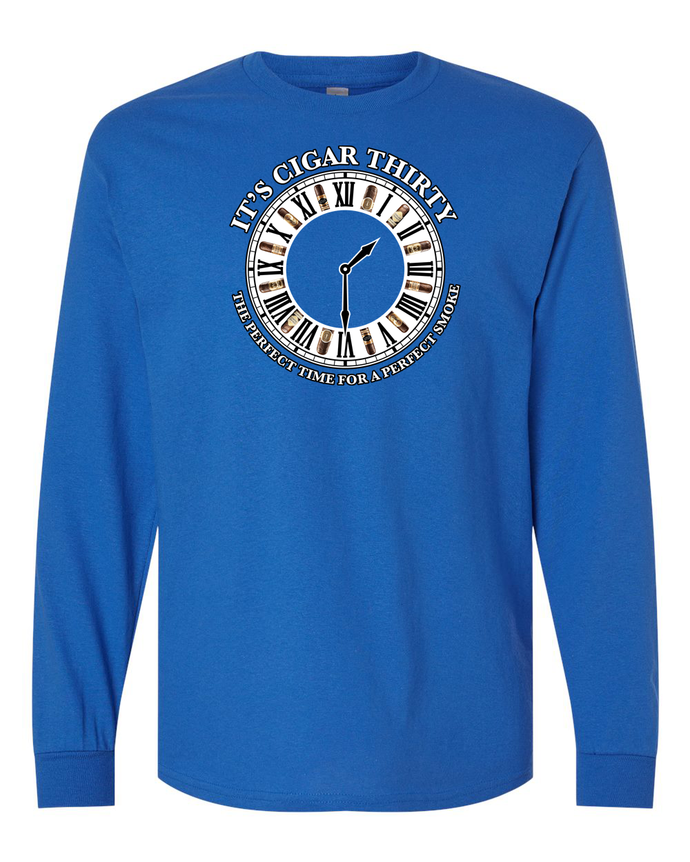 IT'S CIGAR THIRTY ROYAL WITH WHITE LONG SLEEVES