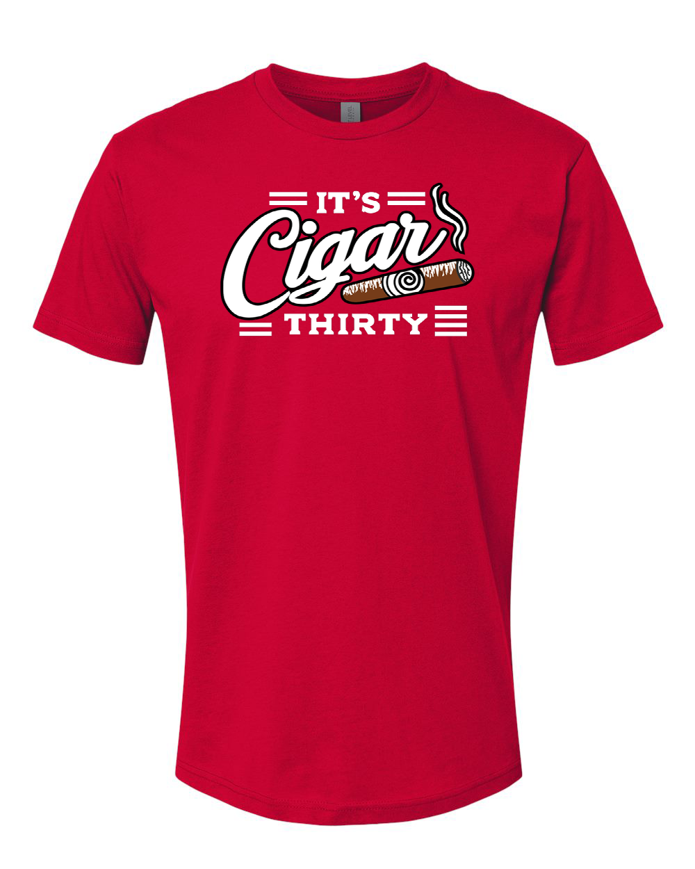 IT'S CIGAR THIRTY RED WITH WHITE T-SHIRT