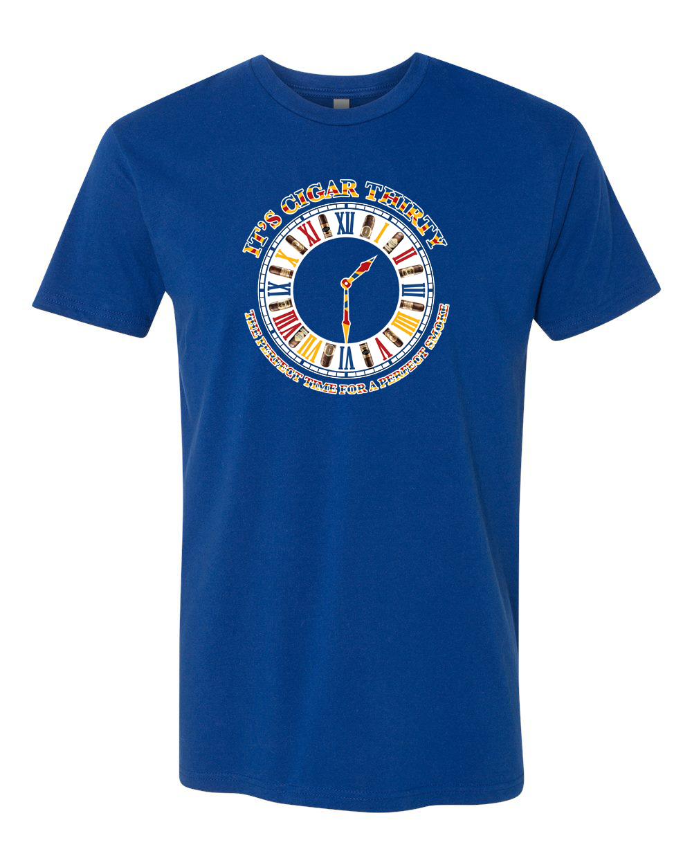 IT'S CIGAR THIRTY ROYAL BLUE COLORFUL T-SHIRT