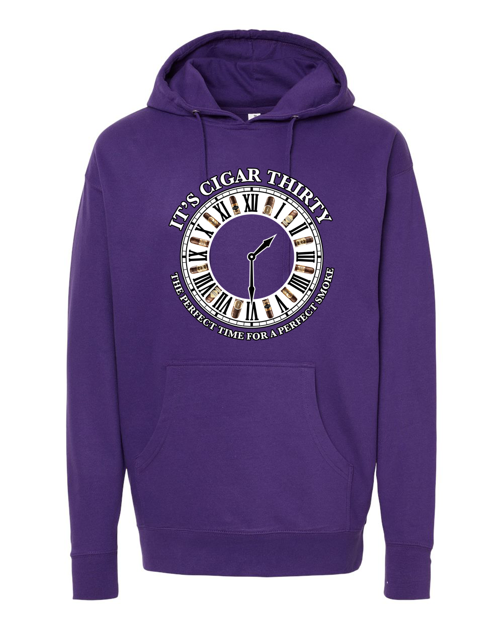IT'S CIGAR THIRTY PURPLE WITH WHITE CLOCK SWEATSHIRT