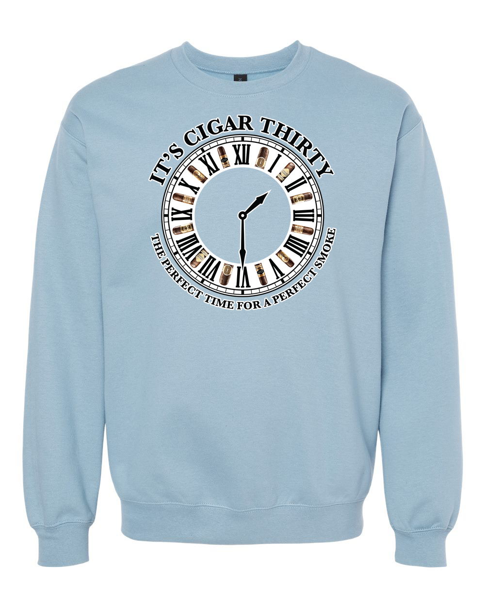 IT'S CIGAR THIRTY STONE BLUE & BLACK CREWNECK