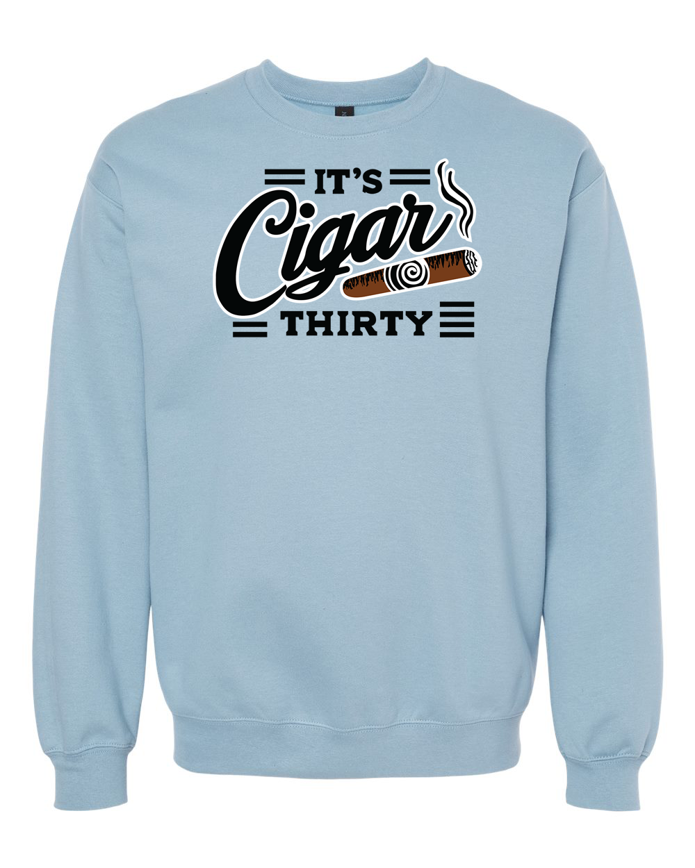 IT'S CIGAR THIRTY STONE BLUE & BLACK CREWNECK