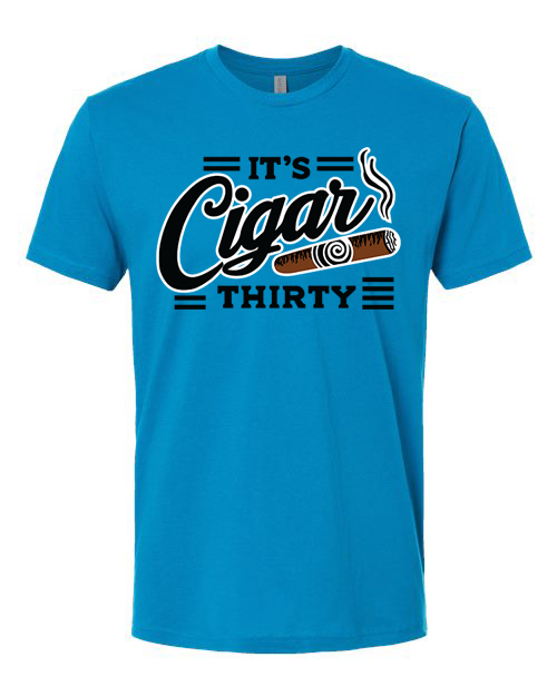 IT'S CIGAR THIRTY TURQUOISE & BLACK T-SHIRT