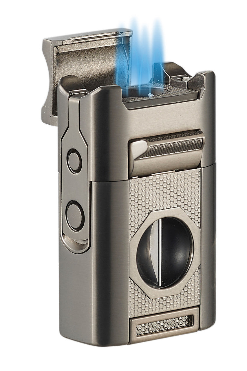 IT'S CIGAR THIRTY GUNMETAL 6 IN 1 QUAD FLAME LIGHTER