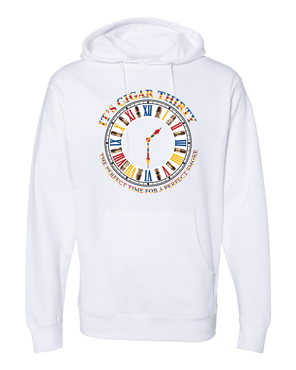 IT'S CIGAR THIRTY WHITE WITH MULTICOLOR CLOCK SWEATSHIRT