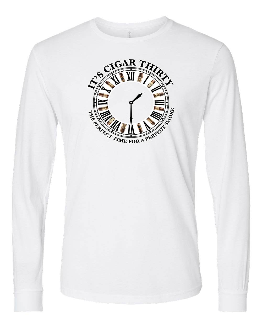 IT'S CIGAR THIRTY WHITE WITH BLACK LONG SLEEVES