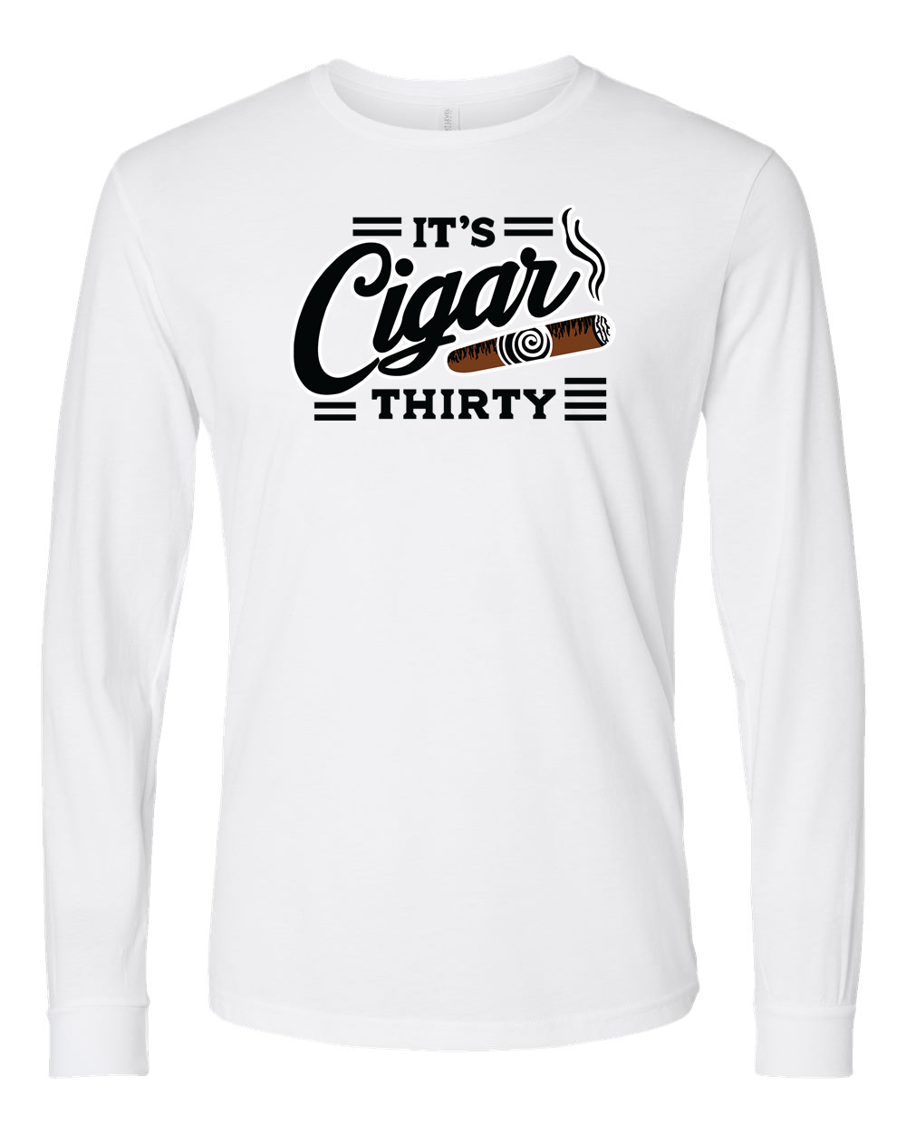 IT'S CIGAR THIRTY WHITE WITH BLACK LONG SLEEVES