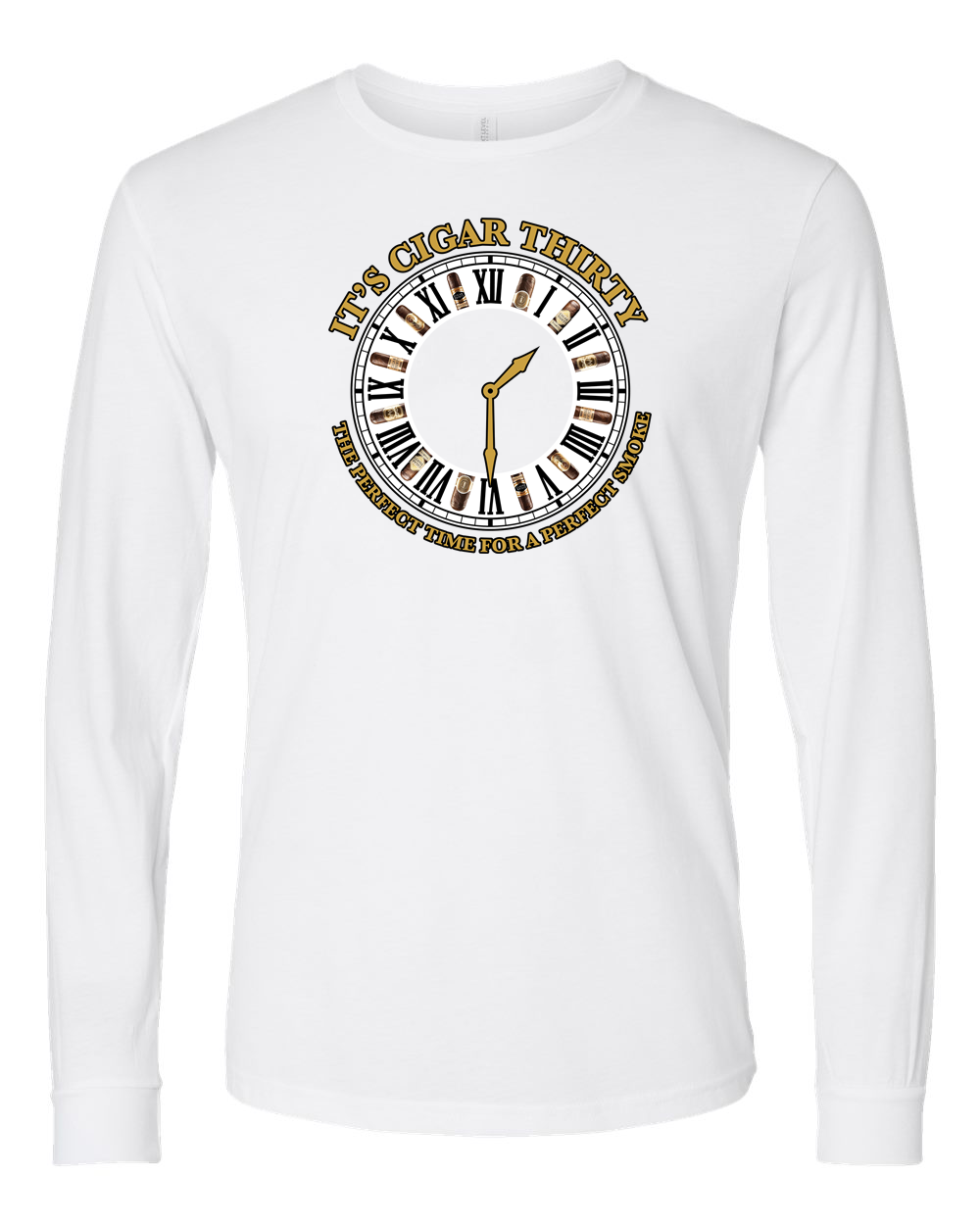 IT'S CIGAR THIRTY WHITE OLD GOLD  LONG SLEEVES