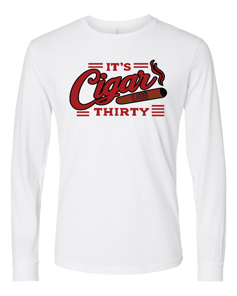 IT'S CIGAR THIRTY WHITE WITH RED LONG SLEEVES