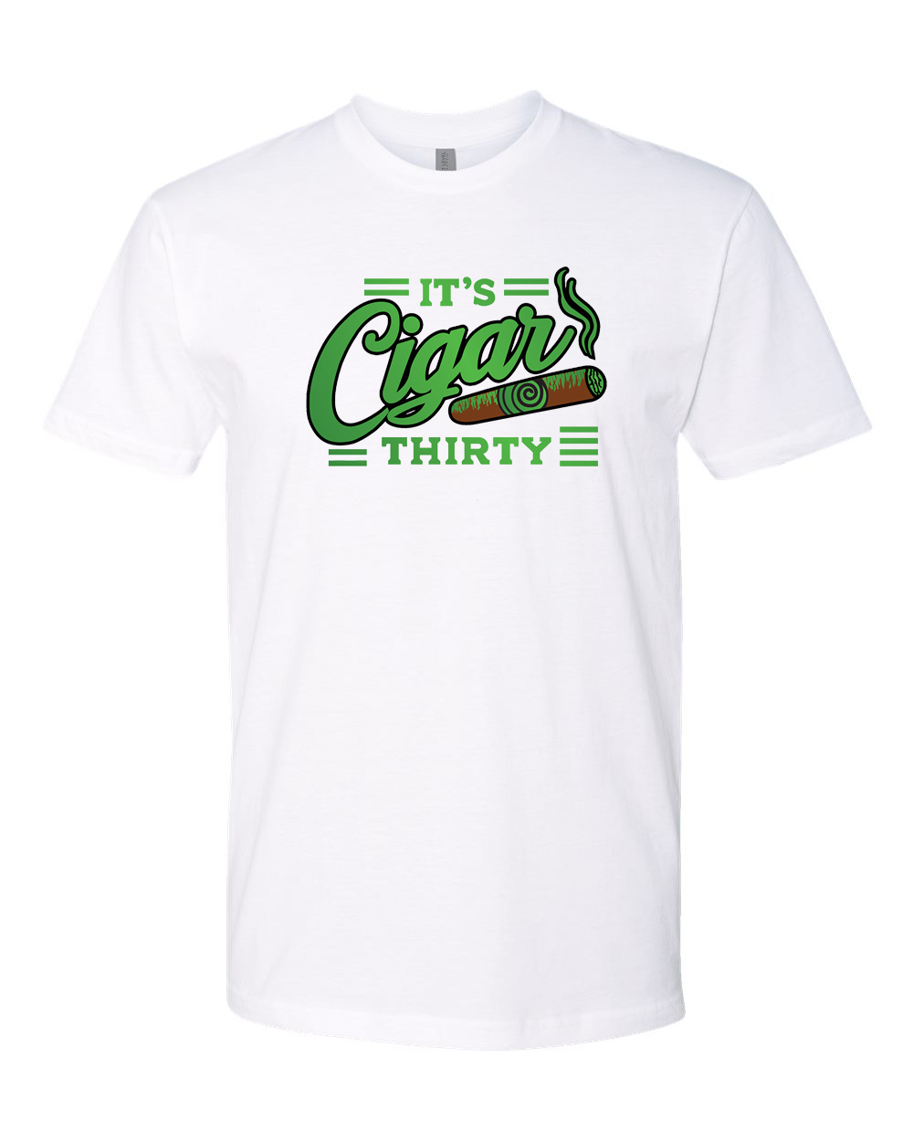 IT'S CIGAR THIRTY WHITE WITH GREEN T-SHIRT