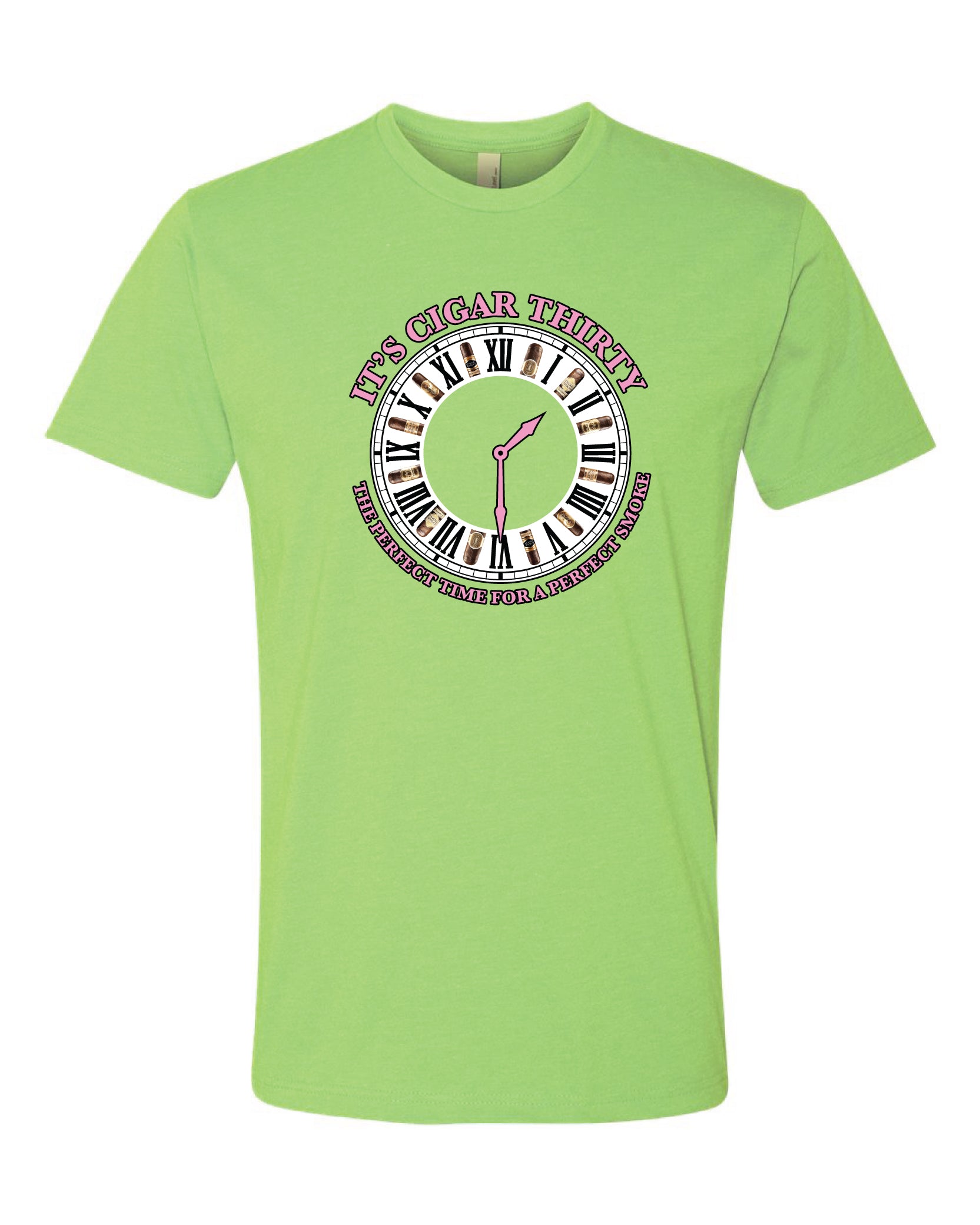 IT'S CIGAR THIRTY WOMEN'S APPLE GREEN AND PINK T-SHIRT